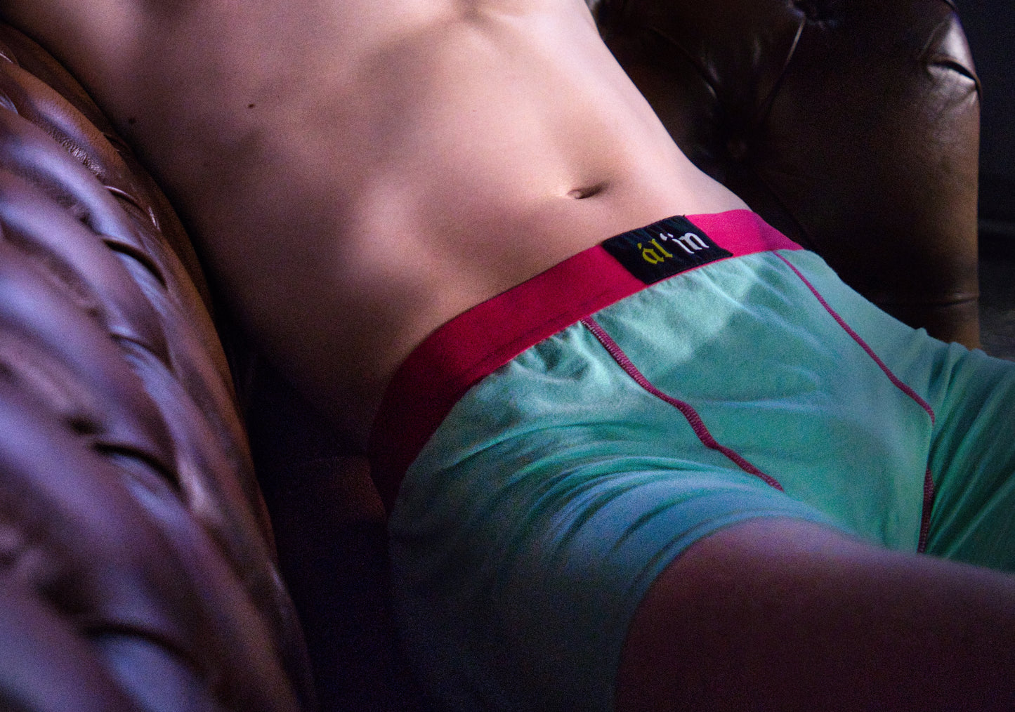 ál'in Mens Cyan Cotton Boxer Briefs 1 Pack