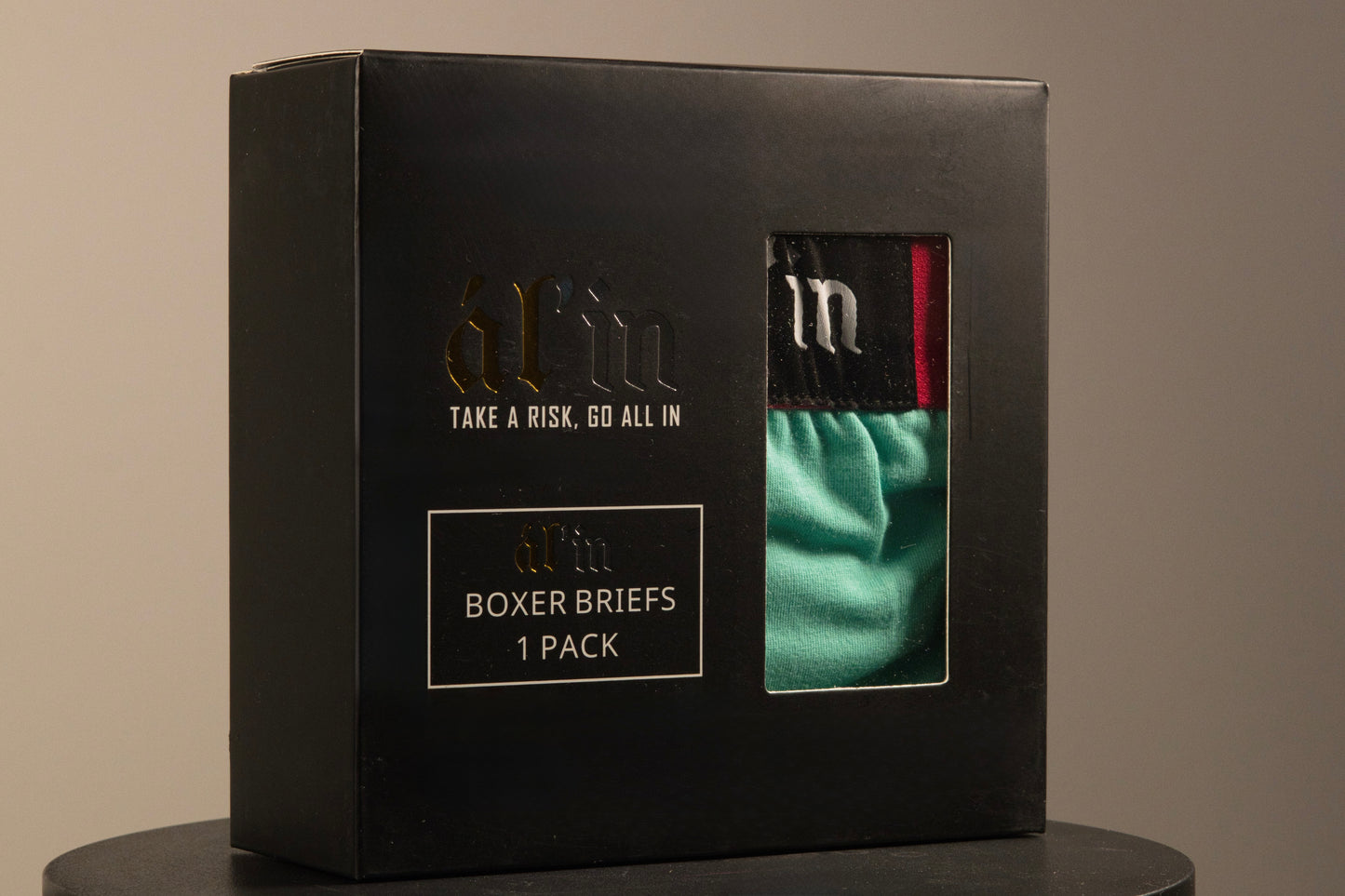 ál'in Mens Cyan Cotton Boxer Briefs 1 Pack