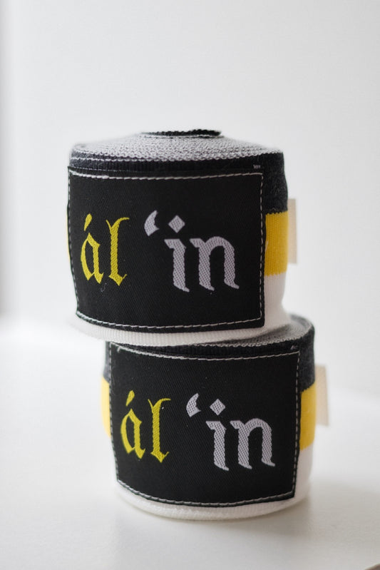 ál'in Black/Gold/White Hand Wraps